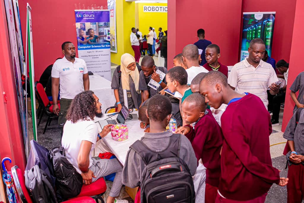 A busy Faunda stand at the Kids Tech Festival